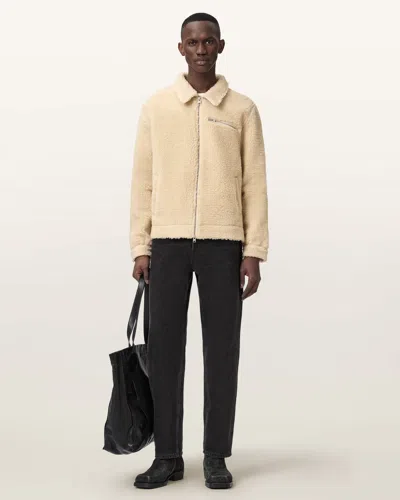 Allsaints Otis Sherpa Jacket In Neutral