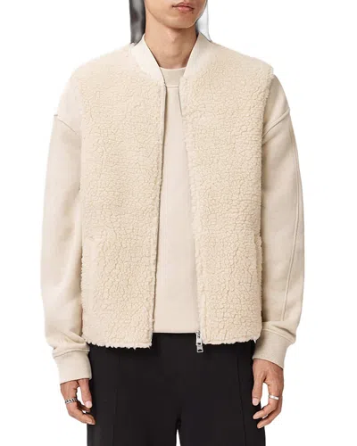 Allsaints Otis Fleece Vest In White