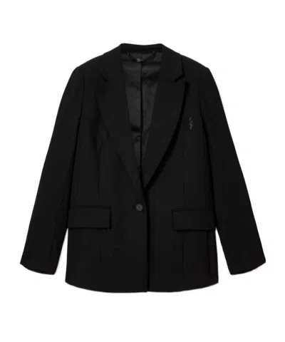 Allsaints Ottie Single Breasted Embellished Blazer In Black