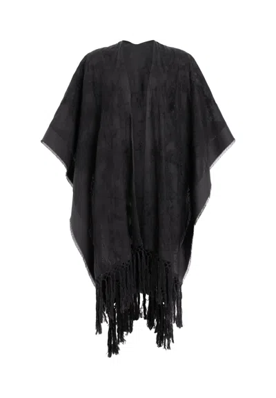 Allsaints Otto Emb Ruana In Black
