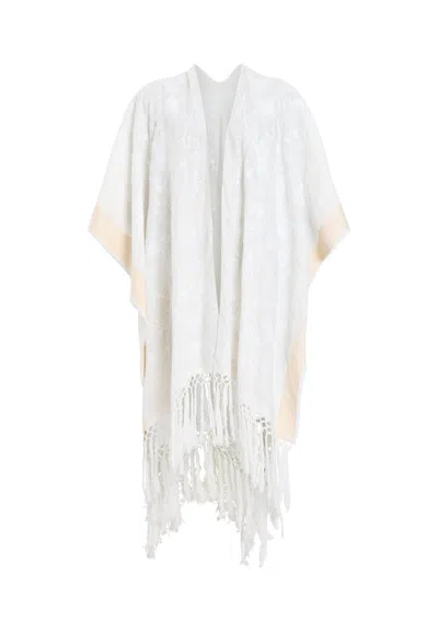 Allsaints Otto Emb Ruana In White