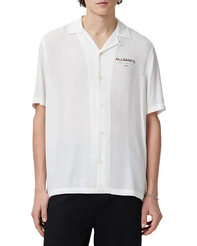 Allsaints Ouija Relaxed Fit Camp Shirt In Ecru White
