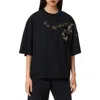 Allsaints Ouros Amelie Embellished Cotton T-shirt In Black