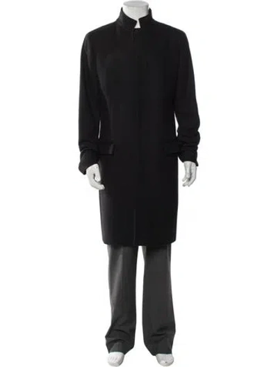 Pre-owned Allsaints Overcoat In Black