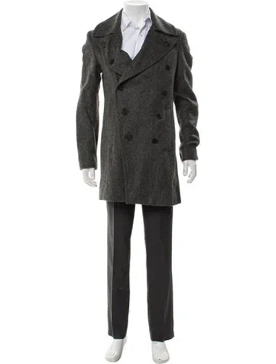 Pre-owned Allsaints Overcoat In Gray