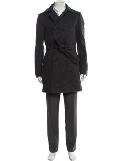 Pre-owned Allsaints Overcoat In Gray