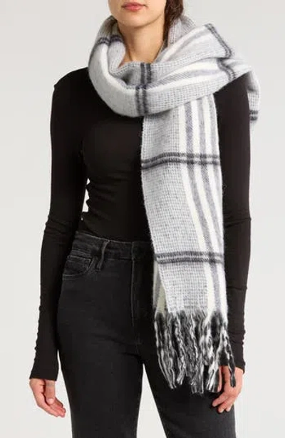 Allsaints Oversize Brushed Check Scarf In Ecru 254