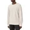 Allsaints Aspen Waffle Texture Crew Neck Sweater In Cloudy Grey