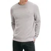 Allsaints Mode Merino Crew Neck Ramskull Sweater In Cool Grey