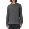 Allsaints Mens Moon Grey Aspen Logo-embroidered Cotton And Wool-blend Jumper Xl In Gray