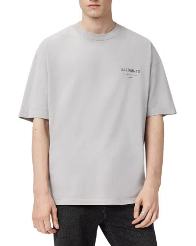 Allsaints Oversized Future Logo Graphic Tee In Gray