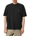 Allsaints Oversized Waved Logo Tee In Black