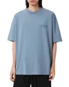 Allsaints Oversized Xander Logo Tee In Blue