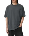 Allsaints Oversized Xander Logo Tee In Gray