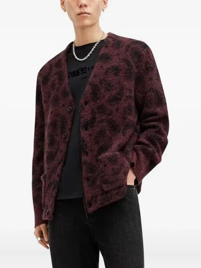 Allsaints Paisley-print Cardigan In Brown
