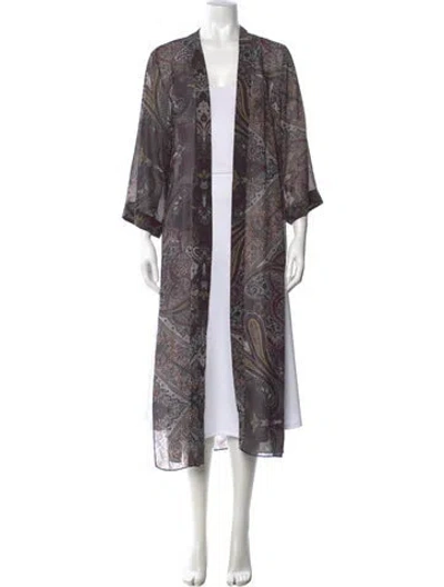 Pre-owned Allsaints Paisley Print Crew Neck Sweater In Purple
