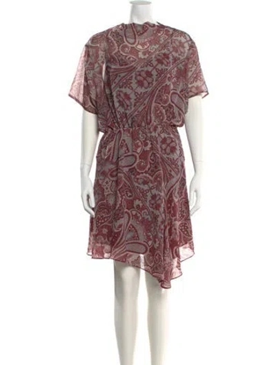 Pre-owned Allsaints Paisley Print Knee-length Dress In Pink