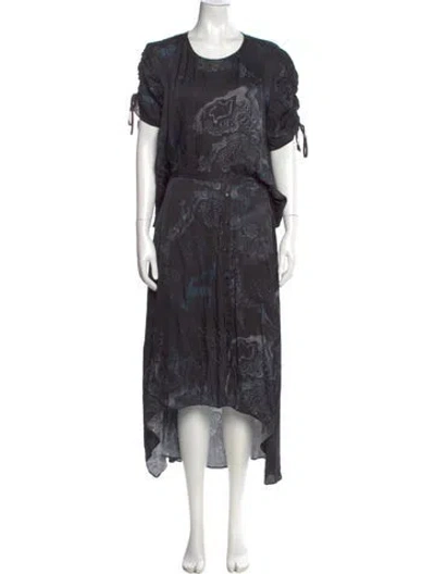 Pre-owned Allsaints Paisley Print Long Dress In Multi