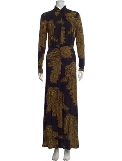 Pre-owned Allsaints Paisley Print Long Dress W/ Tags In Multicolor