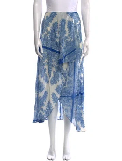 Pre-owned Allsaints Paisley Print Midi Length Skirt In Blue