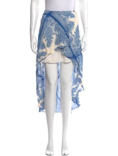Pre-owned Allsaints Paisley Print Midi Length Skirt In Blue