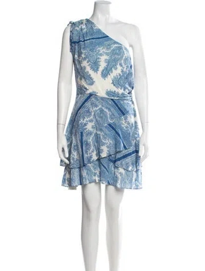 Pre-owned Allsaints Paisley Print Mini Dress In Blue