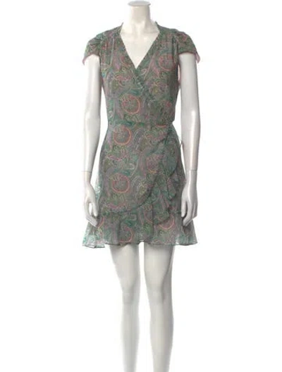 Pre-owned Allsaints Paisley Print Mini Dress In Green
