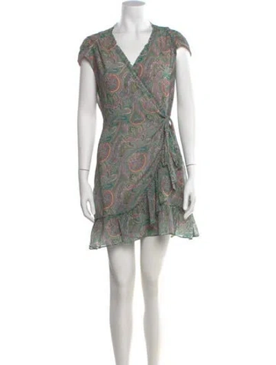 Pre-owned Allsaints Paisley Print Mini Dress In Green