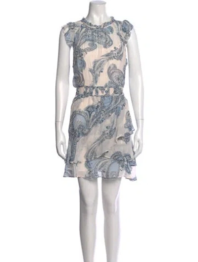 Pre-owned Allsaints Paisley Print Mini Dress W/ Tags In Gray