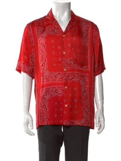 Pre-owned Allsaints Paisley Print Short Sleeve Shirt In Red
