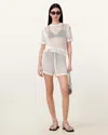 Allsaints Womens Paloma Crochet Knitted Shorts Chalk White Xs In White