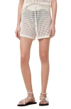 Allsaints Womens Paloma Crochet Knitted Shorts Chalk White Xs In White