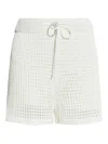 Allsaints Womens Paloma Crochet Knitted Shorts Chalk White Xs In White