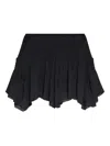 Allsaints Womens Black Pamela Shirred-waist Stretch-woven Mini Skirt In Black