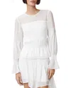 Allsaints Womens Pamela Semi-sheer Peplum-hem Stretch-woven Top Snow White In White
