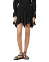 Allsaints Womens Black Pamela Shirred-waist Stretch-woven Mini Skirt In Black