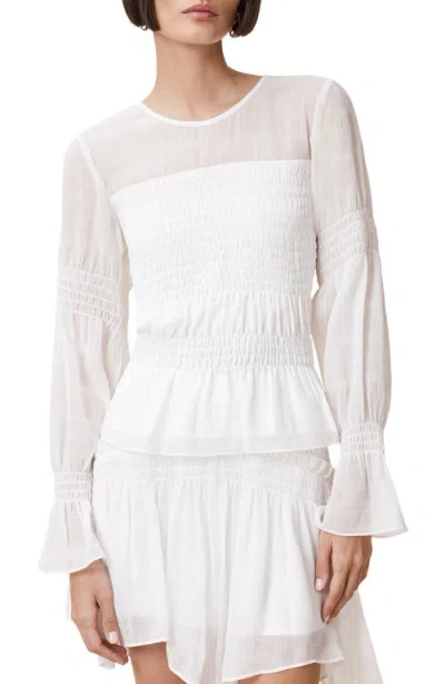 ALLSAINTS ALLSAINTS PAMELA SMOCKED RUFFLE TOP