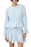 Allsaints Pamela Smocked Ruffle Top