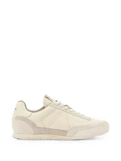 Allsaints Panelled Leather Sneakers In Neutral