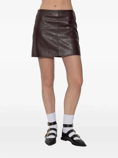 Allsaints Panelled Mini Skirt In Brown