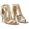Allsaints Paola Metalic Leather Sandals In Gold