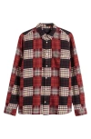 Allsaints Patchi Patchwork Checked Relaxed Shirt In Sangria Red