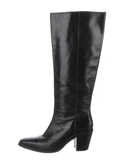 Pre-owned Allsaints Patent Leather Boots In Black