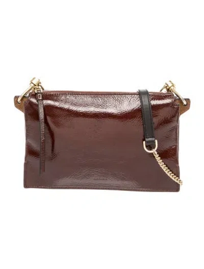 Pre-owned Allsaints Patent Leather Evening Bag In Burgundy