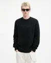 Allsaints Patern Crew Neck Sweater In Jet Black