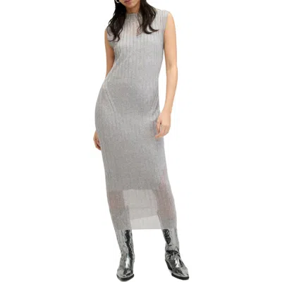 ALLSAINTS ALLSAINTS PATRICE CAP SLEEVE RIB MIDI SWEATER DRESS