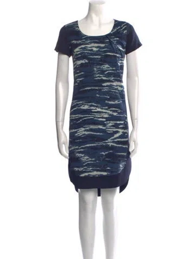 Pre-owned Allsaints Patterned Knee-length Dress In Blue
