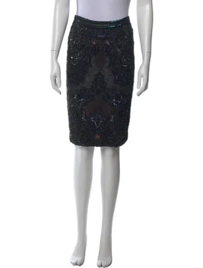 Pre-owned Allsaints Patterned Knee-length Skirt In Black