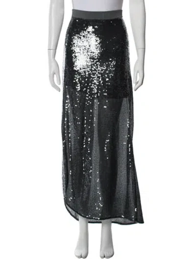 Pre-owned Allsaints Patterned Long Skirt In Black