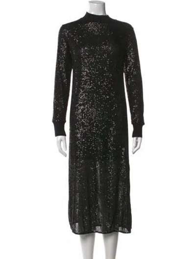 Pre-owned Allsaints Patterned Midi Length Dress In Black
